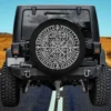 Viking Vegvisir Walhalla Runes Nordic Compass spare tire cover no camera hole for Mercedes G-Class