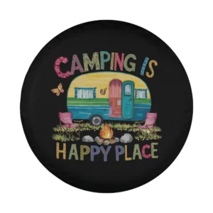 vintage camper and butterfly camping spare tire cover design only