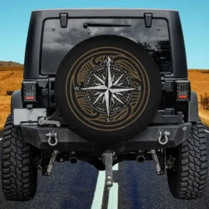 vintage compass ornate swirl nautical spare tire cover no camera hole for Mercedes G-Class