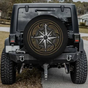vintage compass ornate swirl nautical spare tire cover with camera hole for Mercedes G-Class