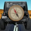 vintage compass tan gold camping spare tire cover with no camera hole for Jeep