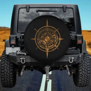 vintage grunge compass abstract rustic illustration spare tire cover no camera hole for Mercedes G-Class