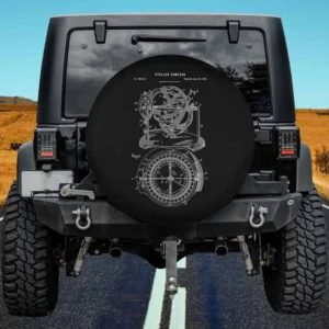 vintage nautical compass patent astronomy spare tire cover for Mercedes G-Class no camera hole