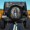 Minimalist floral Virgen de Guadalupe Mexican Catholic art spare tire cover no camera hole for Mercedes G-Wagon