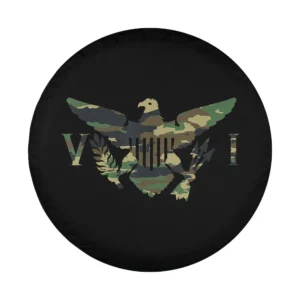 Virgin Islands army camo flag eagle VI initials graphic spare tire cover design