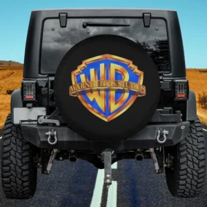 Gold blue Warner Bros Studios emblem spare tire cover no camera hole for Mercedes G-Wagon