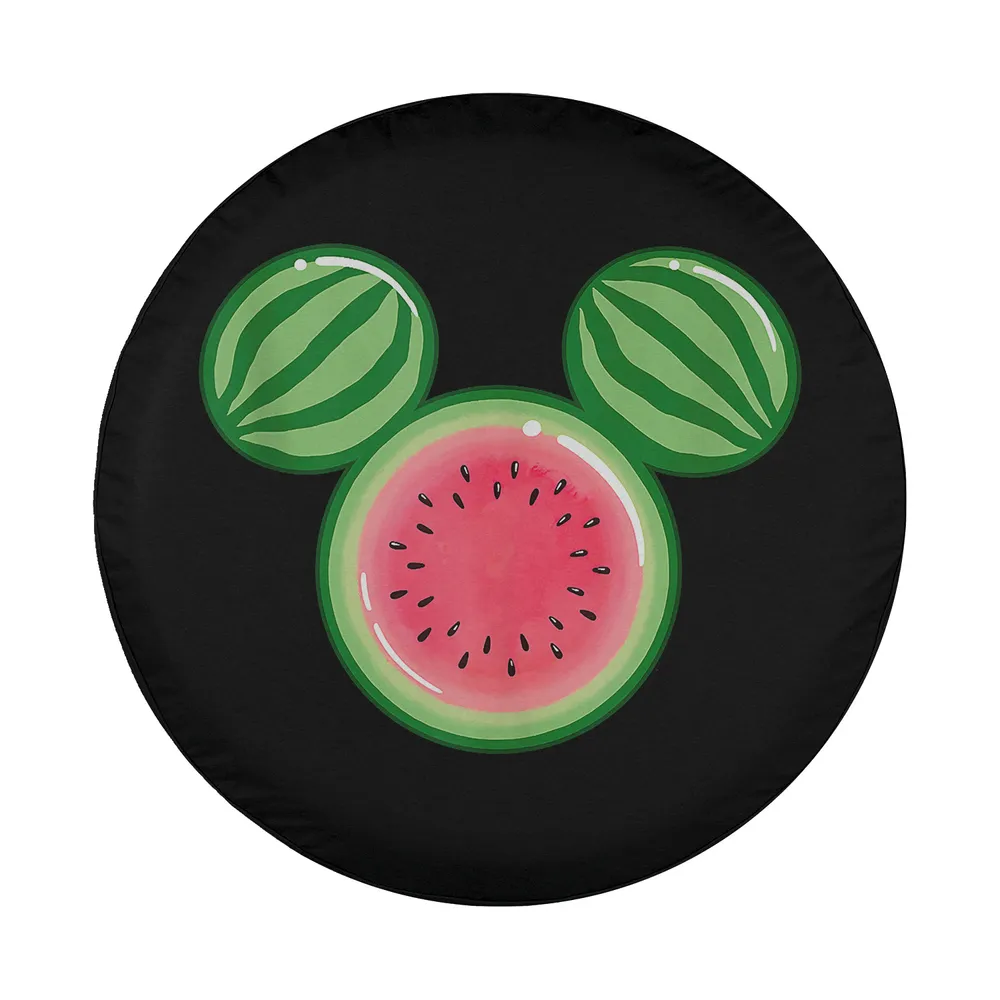 Cartoon watermelon ears Mickey Mouse Disney design on black spare tire cover