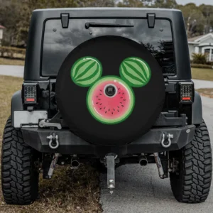 Disney Mickey Mouse watermelon ears spare tire cover with backup camera hole for Jeep Wrangler