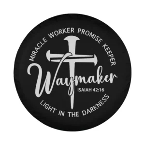 Waymaker cross nails Christian faith spare tire cover design only