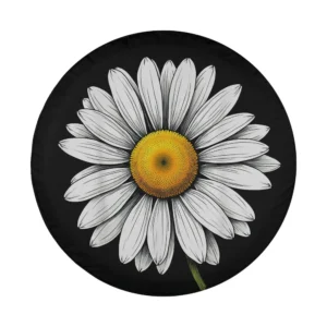 White daisy yellow center floral boho design for Mercedes G-Wagon spare tire cover