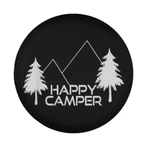 White pine trees mountain happy camper design for spare tire cover