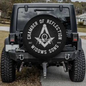 Widows Sons Masonic Chamber of Reflection Skull Spare Tire Cover with camera hole