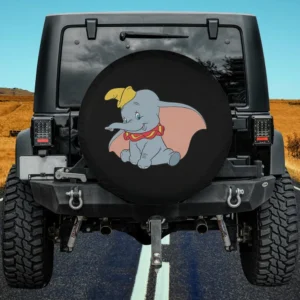 yellow circus hat pink ears dumbo spare tire cover on Jeep