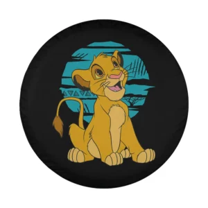 Young Simba blue savanna Disney Lion King cartoon design for spare tire cover